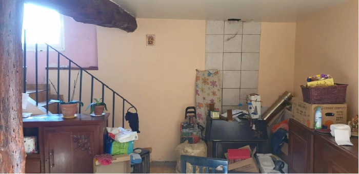 Salle à manger avant rénovation complète et réaménagement de l’espace à Vira, Ariège